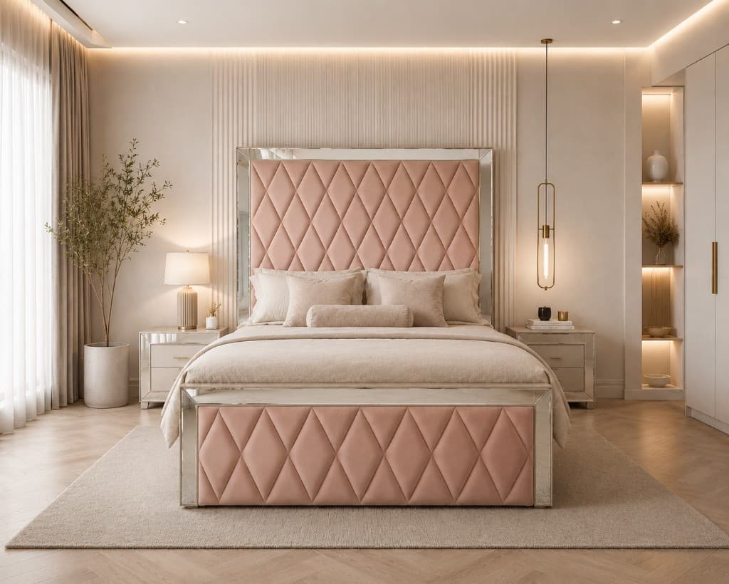 Bedwick Designer Poppy Mirror Strip Bed